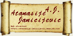 Atanasije Janičijević vizit kartica
